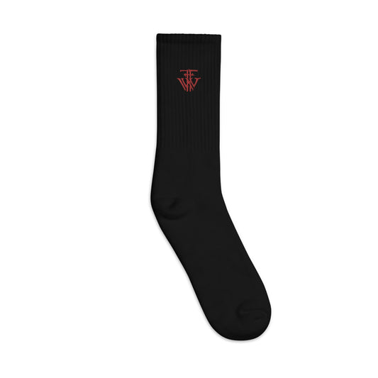 Red Embroidered Socks